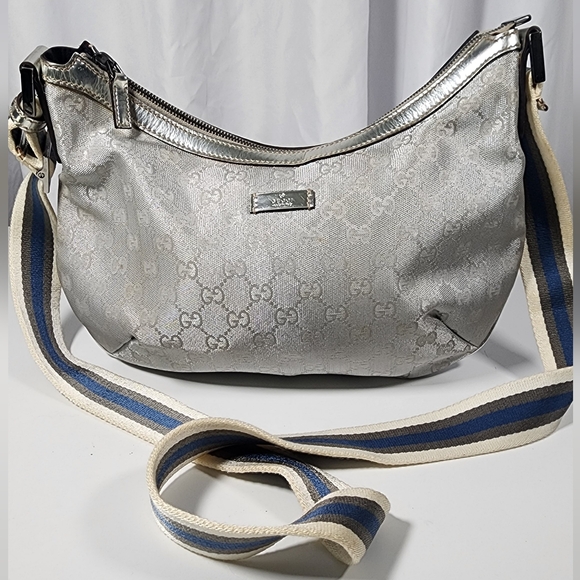Gucci Ophidia hobo cloth sherry line crossbody/shoulder bag. Metallic - Picture 1 of 14